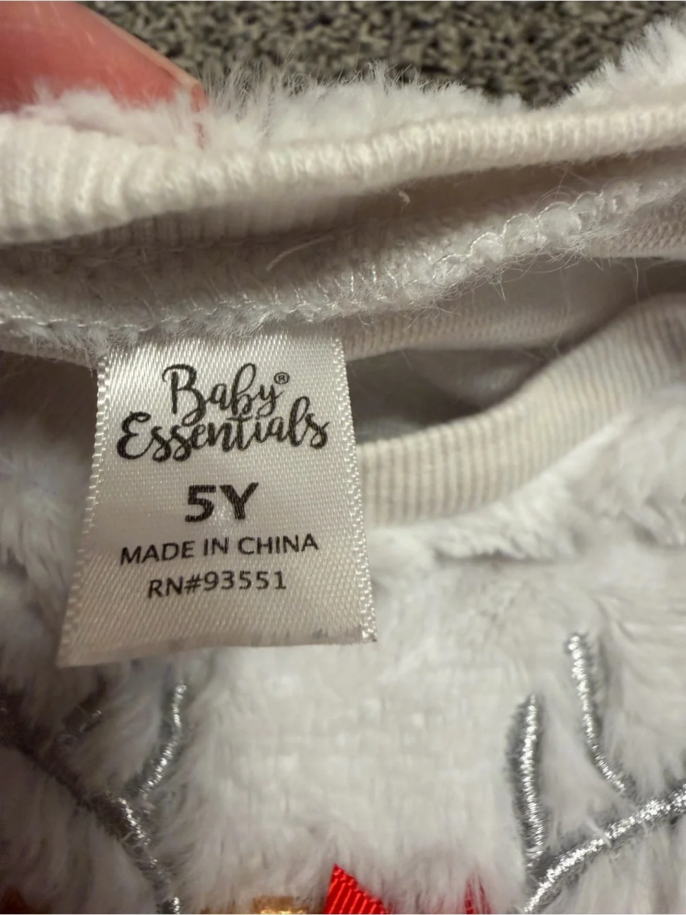 Baby Essentials white plush